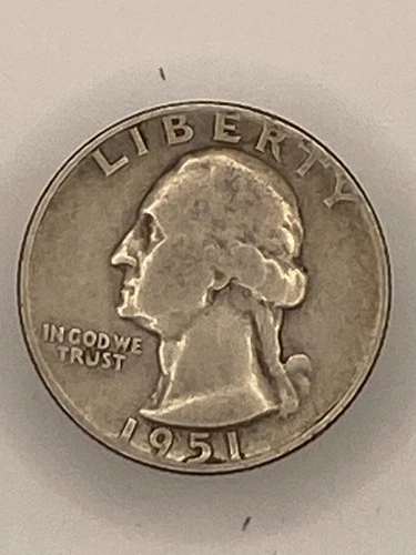 1951 D Washington Quarter Silver 90% US Coin Denver Mint Circulated