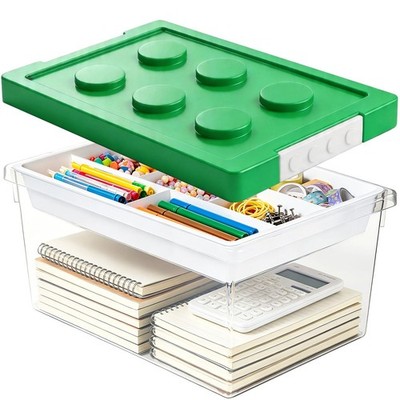 Plastic Craft Organizers and Storage with Removable Tray, Large Storage Bins ...