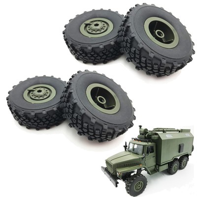 4 Pack Original Rubber Wheel Tire Replacement for WPL B-36 B36 RC Car Ural Truck