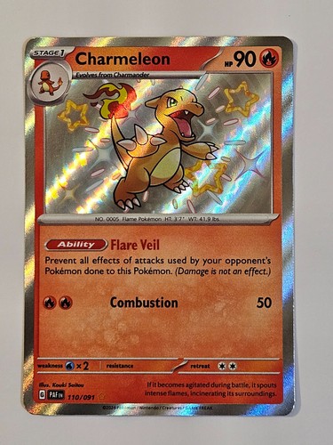 Pokémon TCG Charmeleon Paldean Fates 110/091 Shiny Holo Rare