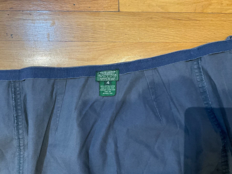 Falda envolvente estilo naval country Ralph Lauren vintage años 80 con ribete a rayas doradas talla 4 Foto 4 de 4