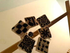 Abstract Black White Nursery Hanging Mobile for Crib, Unisex