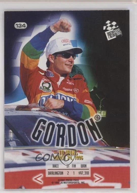1997 Press Pass Jeff Gordon #134 HOF - Image 2 of 2