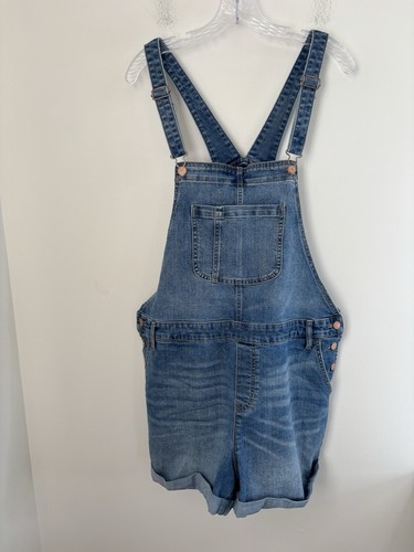 Old Navy Damen Latzhose XL Denim Bündchen Shortalls Retro 90er Y2K - Bild 5 von 9