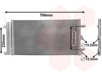 Kondensator, Klimaanlage 17005342 VAN Wezel FüR Fiat