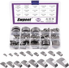 155Pcs 17 Sizes 2Mm 3Mm 4Mm 5Mm 6Mm 8Mm 10Mm 12Mm Woodruff Keys Half Moon Semici