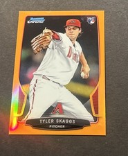 2013 BOWMAN CHROME TYLER SKAGGS ORANGE REFRACTOR SP RC #’d 09/25!