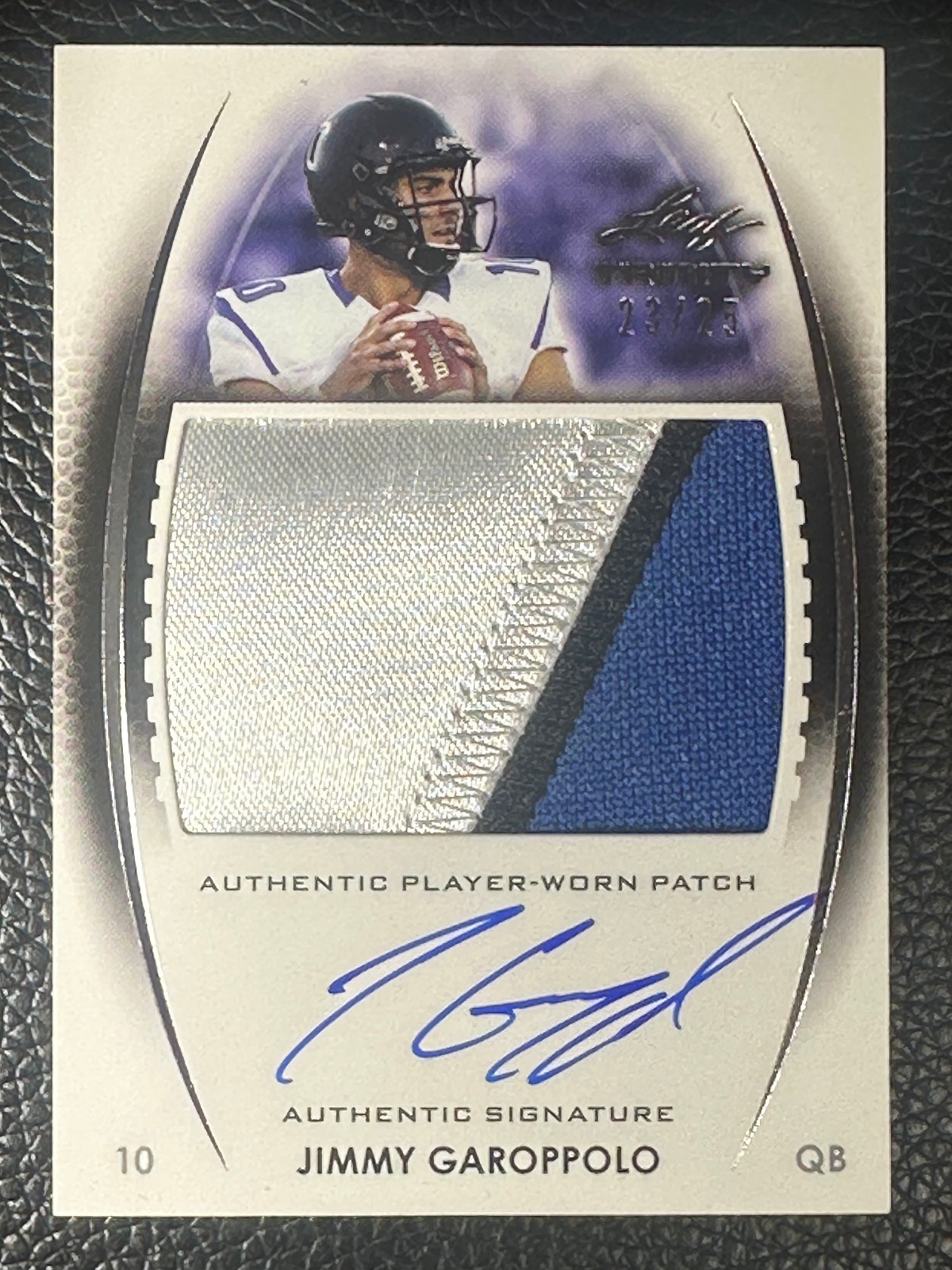 Jimmy Garoppolo Leaf Trinity Patch Autograph #DPJG1 Silver Foil