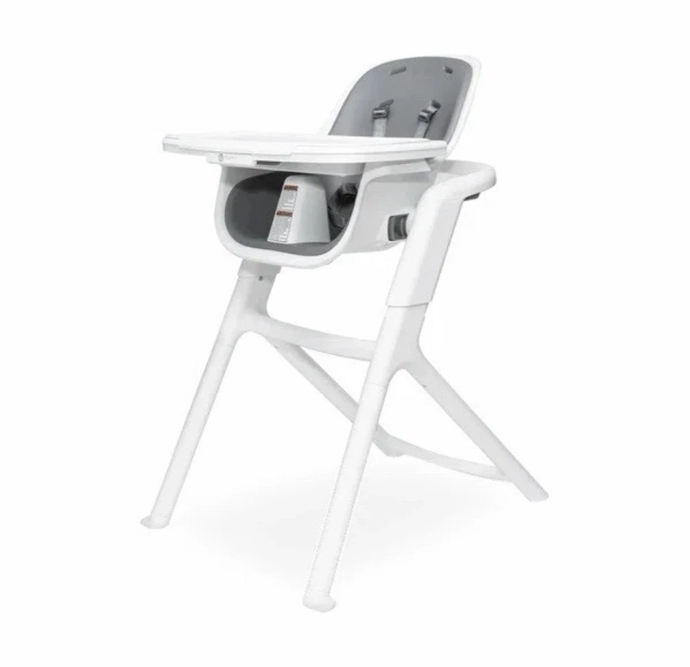 NEW 4moms Connect High Chair White/Gray Reclines with Harness Grows with Baby