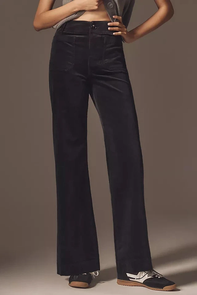 Anthropologie - Calça The Colette de veludo comprimento total perna larga por Mae - Venda em - Imagem 2 de 4