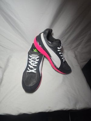 Puma Faas 500 Women Sz 9.5 Low Top Lace Up Running Sneakers Dark Gray/White/Pink