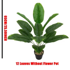 1Pc 18 Leaves Artificial Plants Large Tropical Palm Tree Fake Banana Plants Leav