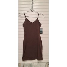 WIld Fable Strappy V-Neck Bodycon Knit Dark Brown Dress Size S NWT