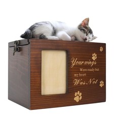 Ashes Box Pet Dog Or Cat Urn Wooden Casket Cremation Box Keepsake Pet Ashes Urn