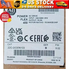 Allen-Bradley 22C-D030N103 PowerFlex 400 15KW 20HP AC Drive US Free Tax