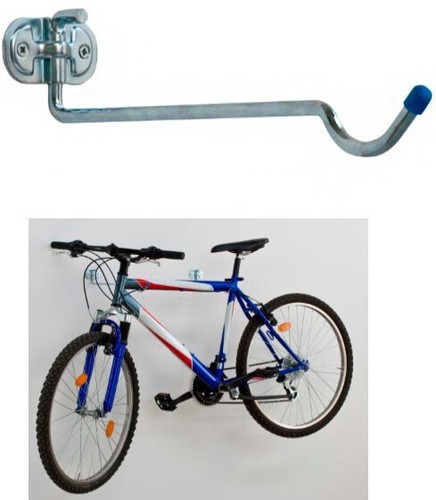 COPPIA SUPPORTO PORTABICI PIEGHEVOLE A MURO GANCIO MENSOLA PORTA BICI A PARETE - Foto 5 di 6
