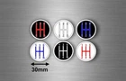 6x gear sticker 30mm emblem badge speed manual pattern decal shifter knob