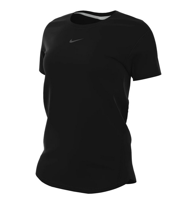 Женская футболка для бега NIKE Womens Dri-Fit Sports Fitness Casual NK DRY Running черного цвета