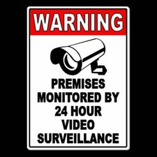 Property Protected By Video Surveillance Warning Security Camera Sign / Decal