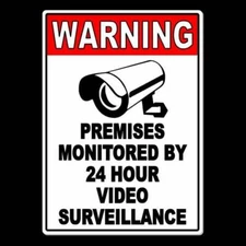 Property Protected By Video Surveillance Warning Security Camera Sign / Decal 