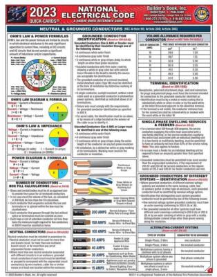National Electrical Code Quick-Card Based On the 2023 NEC New Stock Free Shippin