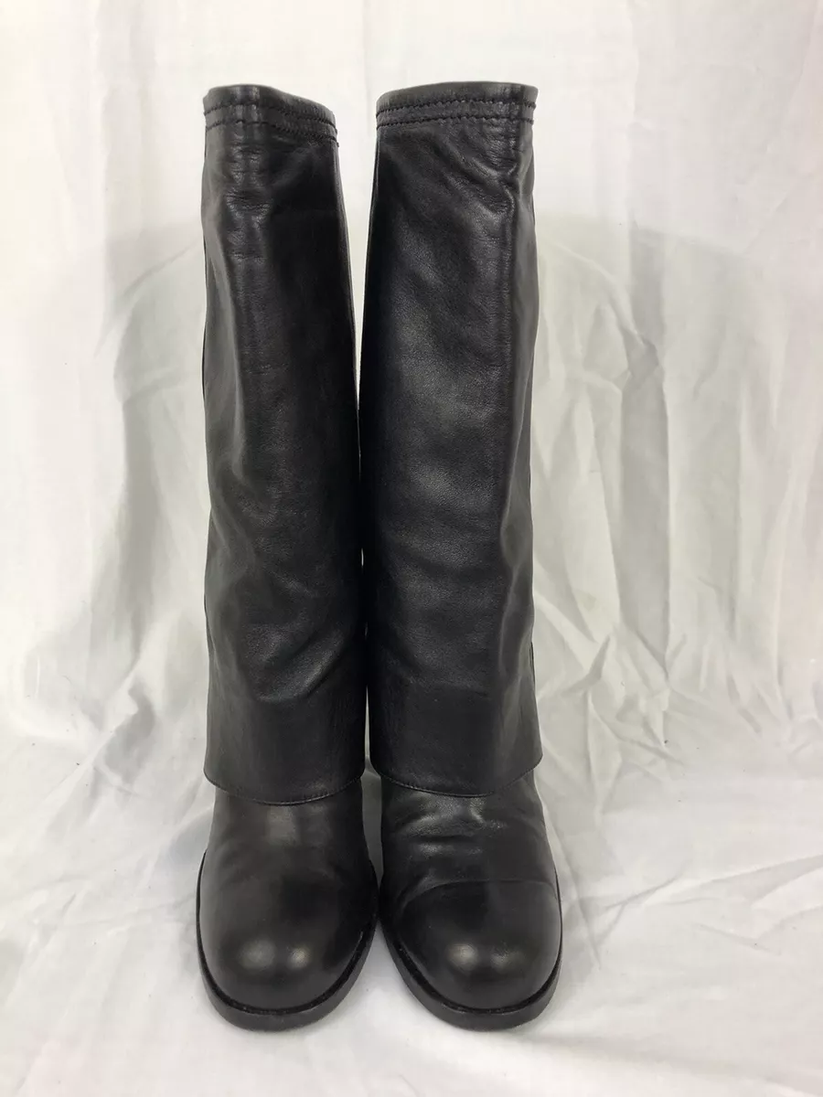 Louis Vuitton Black Leather Chain Outlaw Boots Size 38 at 1stDibs