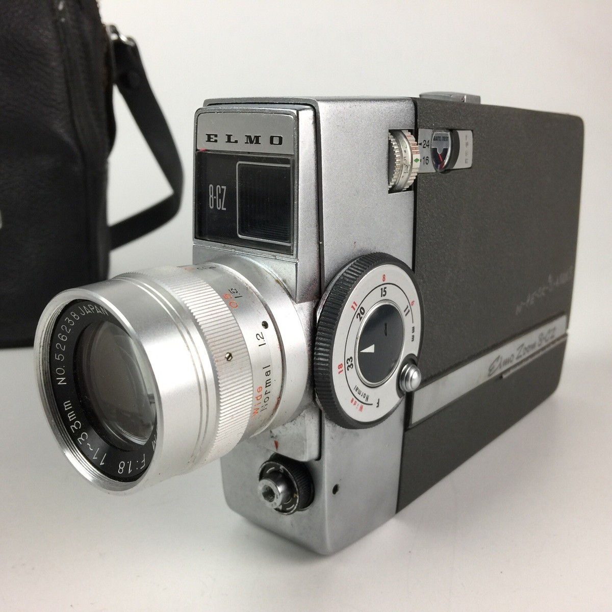 Vintage Elmo Zoom 8-CZ 8mm film camera with zoom grip and bag | eBay