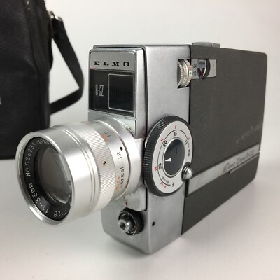 Vintage Elmo Zoom 8-CZ 8mm film camera with zoom grip and bag | eBay
