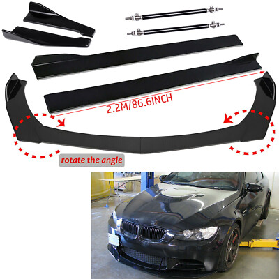 Front Bumper Spoiler Body Kit/ Side Skirt/Rear Lip Universal For