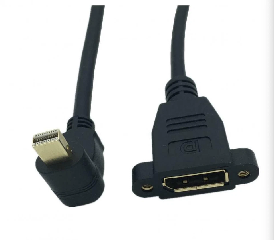 Mini DP (Displayport) Male to DP (Displayport) Female Panel Mount Cable - Down - Image 3 of 4