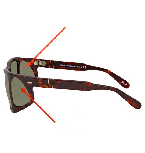 Persol 0009 95/31 24/31 Sunglasses Replacement Side Lenses Green Glass NEW - Picture 6 of 6