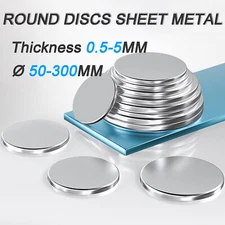 Dia 50/80/100/200/300mm A2 Stainless Steel Round Sheet Flat Disc 0.5 - 5mm Thick