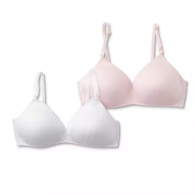 Bestform Shaping Comfort T-Shirt Bras Wirefree Size 40DD Pink & White 2  Pack