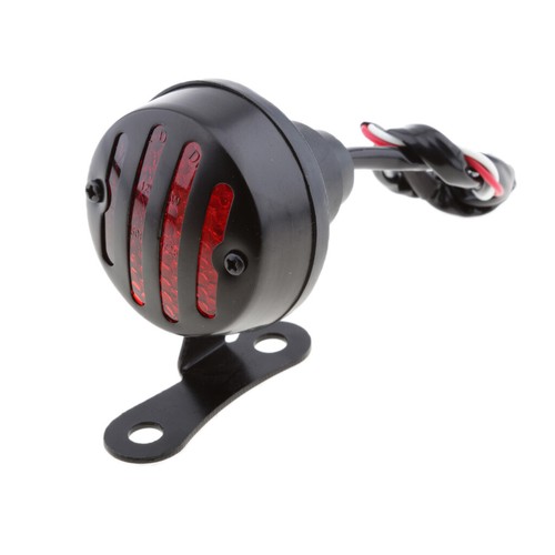 Black Grille Tail Brake Light For Cafe Racer Bobber Chopper - Picture 4 of 9