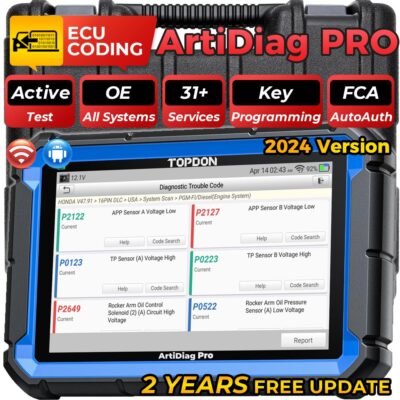 TOPDON AD Pro V2.0 ECU/ECM Online Coding Bi-Directional Control All System