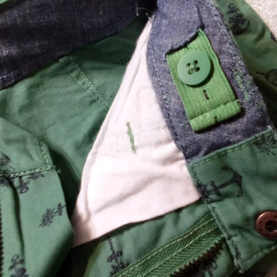 Pantalón Corto Lucky Brand Niños Niños Talla Mediana (8) Color Verde y Negro Foto 3 de 4