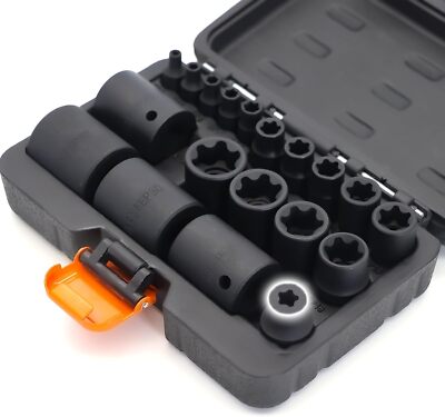 External torx plus 19pc socketset, 6 Point EPS socketwith 1/2'' 3/8'' 1/4''....