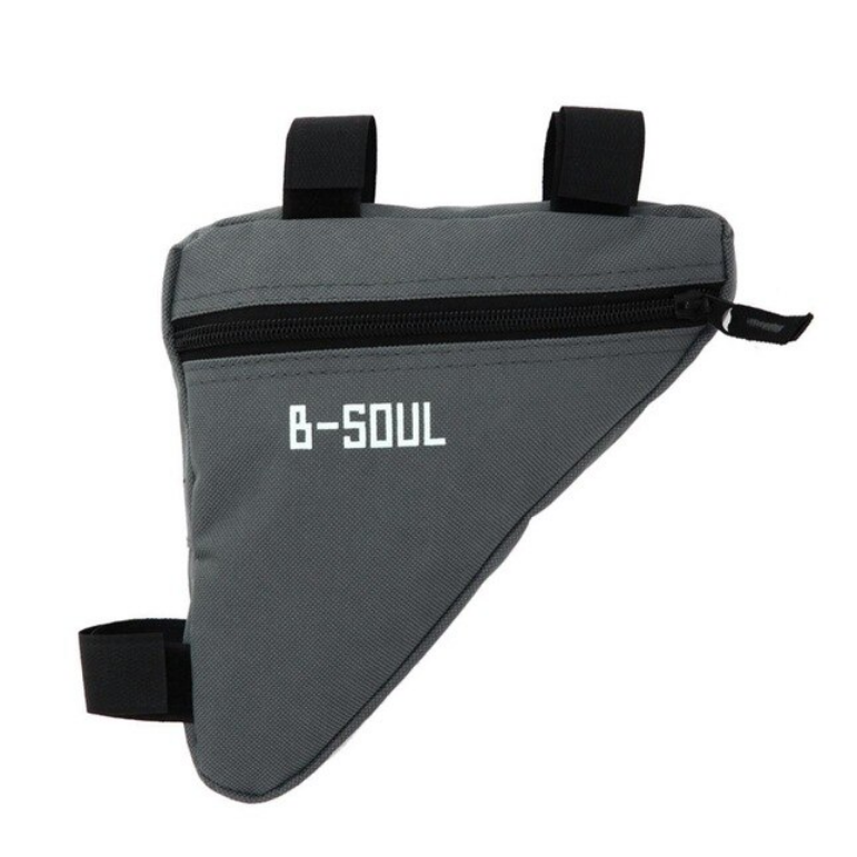 Borsa Da Bicicletta Triangolare System-S - Impermeabile Grigia - 26,5x4,5x12 Cm - Fissaggio A Telaio Con Velcro