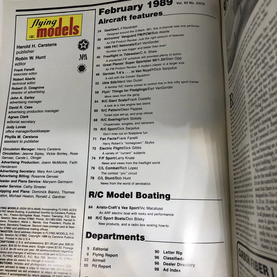 Flying Models Magazine February 1989 - Image 2 of 4