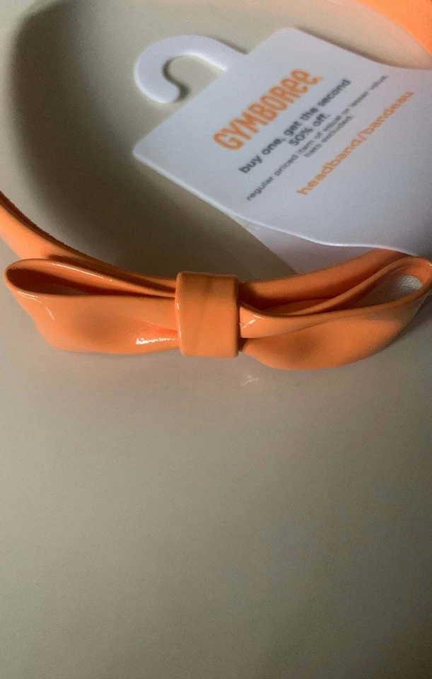Faixa de cabeça Gymboree meninas cereja todo o caminho laranja nova com etiquetas acessório de cabelo - Imagem 2 de 3