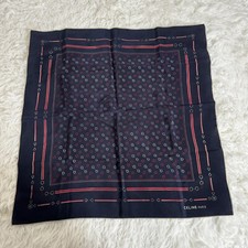CELINE silk scarf"Simple design in navy color" from Japan