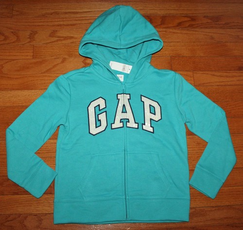 NEW NWT Girls GAP LOGO Hoodie Full Zipper Hooded Sweatshirt GLITTER SEQUIN *5A - Picture 9 of 10