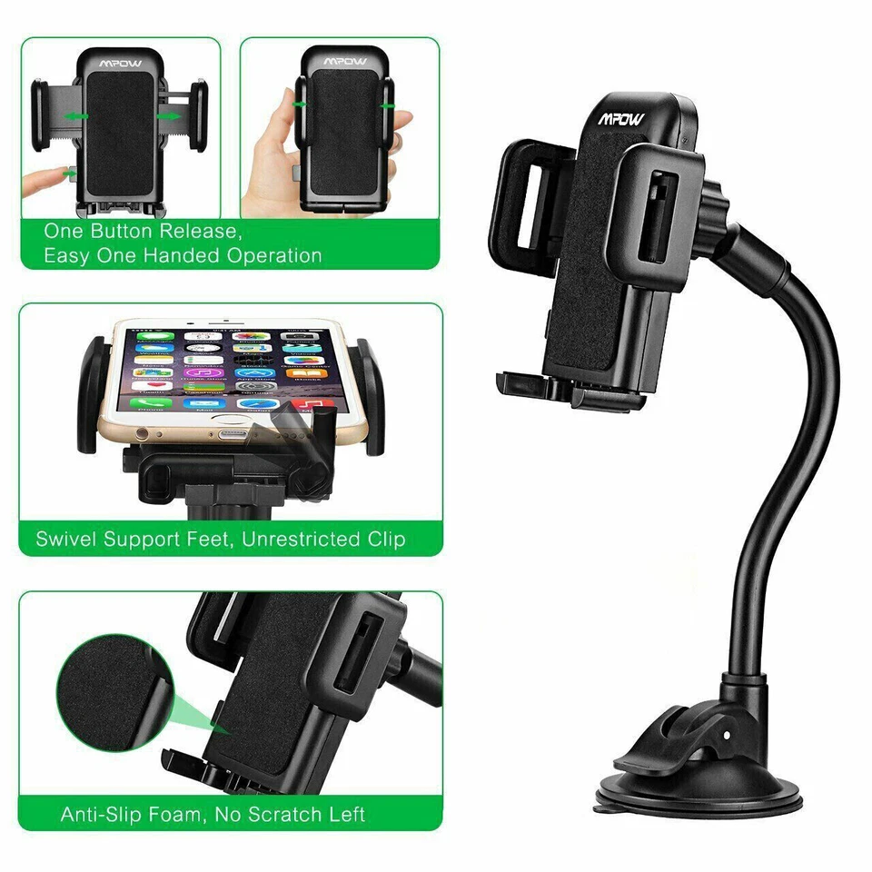 Car Windshield Mount Cradle Holder Stand GPS for Cell Phone Universal 360°  - Image 3 of 4