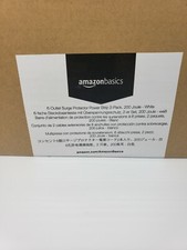 Pack of 2- 6 Outlet, 200 Joule Surge Protector Power Strips, 2 Foot, White N19