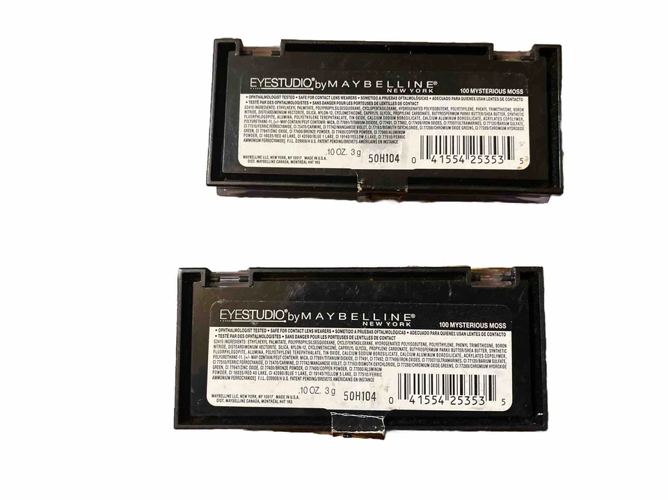 Maybelline Eye Studio Crema Sombra de Ojos Trío #100 Musgo Misterioso Lote de 2 Sellados Foto 2 de 2