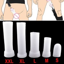 Soft Silicone Penis Stretcher Reusable Male Penis Extender Enlarger Sleeve 5Size