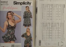 Simplicity- 9802 - Misses' & Women's Robe and Teddy Lingerie