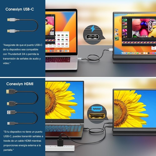 15,6 Zoll Monitor Uberfect Portable Tragbarer Monitor HDMI USB C Mobiler Monitor - Bild 2 von 7