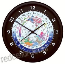 Trintec 10" 12/24 Hour World Time Clock Global UTC