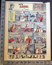1938 AL CAPP LI'L ABNER CARTOON HILLBILLY DOGPATCH ADVICE LAW COMIC ART 33716